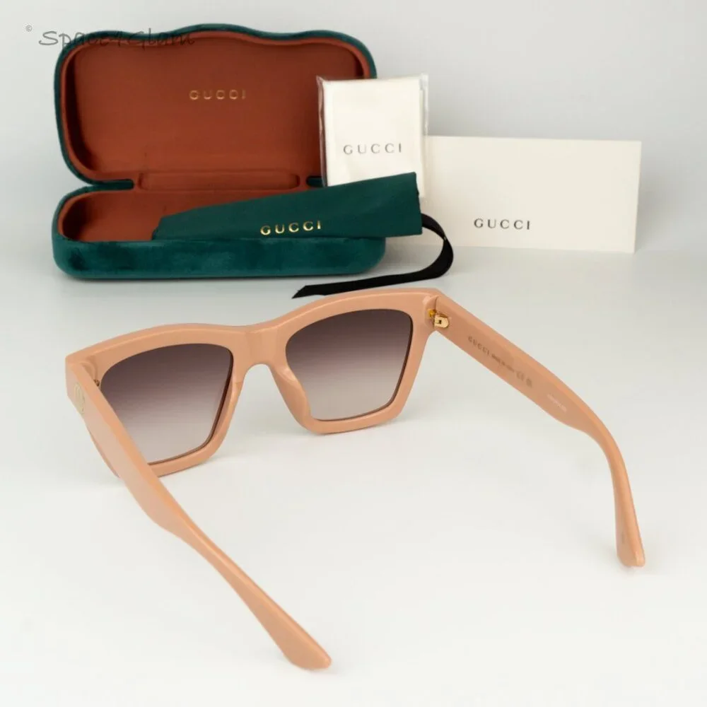 NEW Gucci GG1714S 005 Cloud Rose Pink Brown Gradient Women Square Sunglasses - Picture 7 of 7